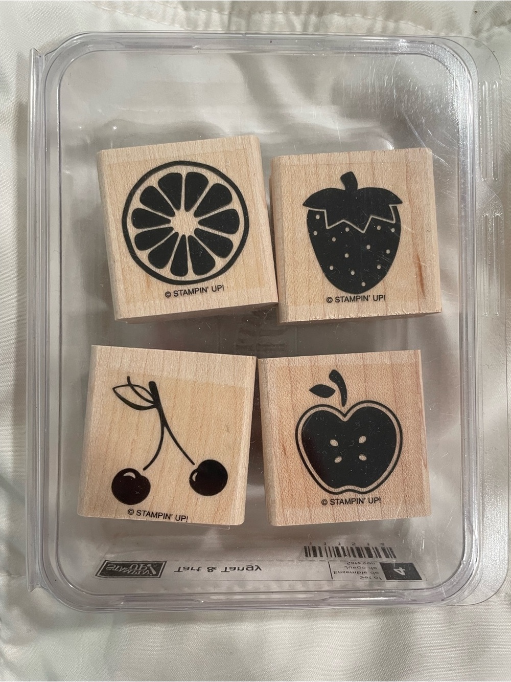 Stampin' Up! Retired Tart & Tangy Fruit Stamp Set of 4- NEW UNUSED - Picture 9 of 9